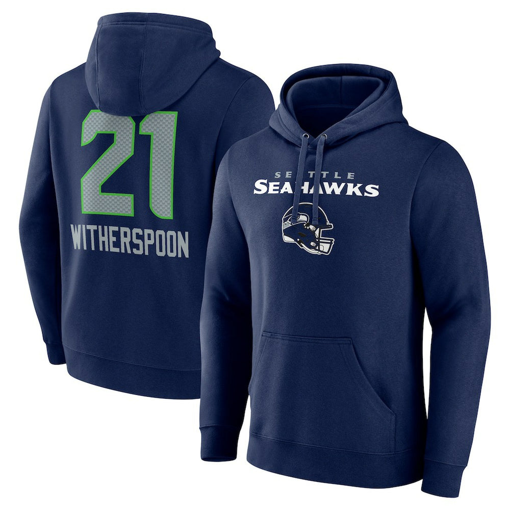 Devon Witherspoon  Team Wordmark Player Name & Number Pullover Hoodie - Seattle Seahawks Hoodies