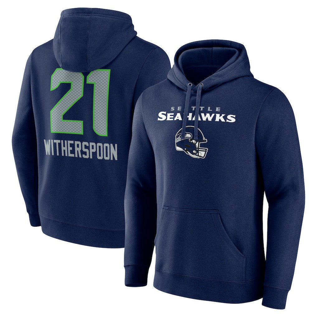 Devon Witherspoon  Team Wordmark Player Name & Number Pullover Hoodie - Seattle Seahawks Hoodies
