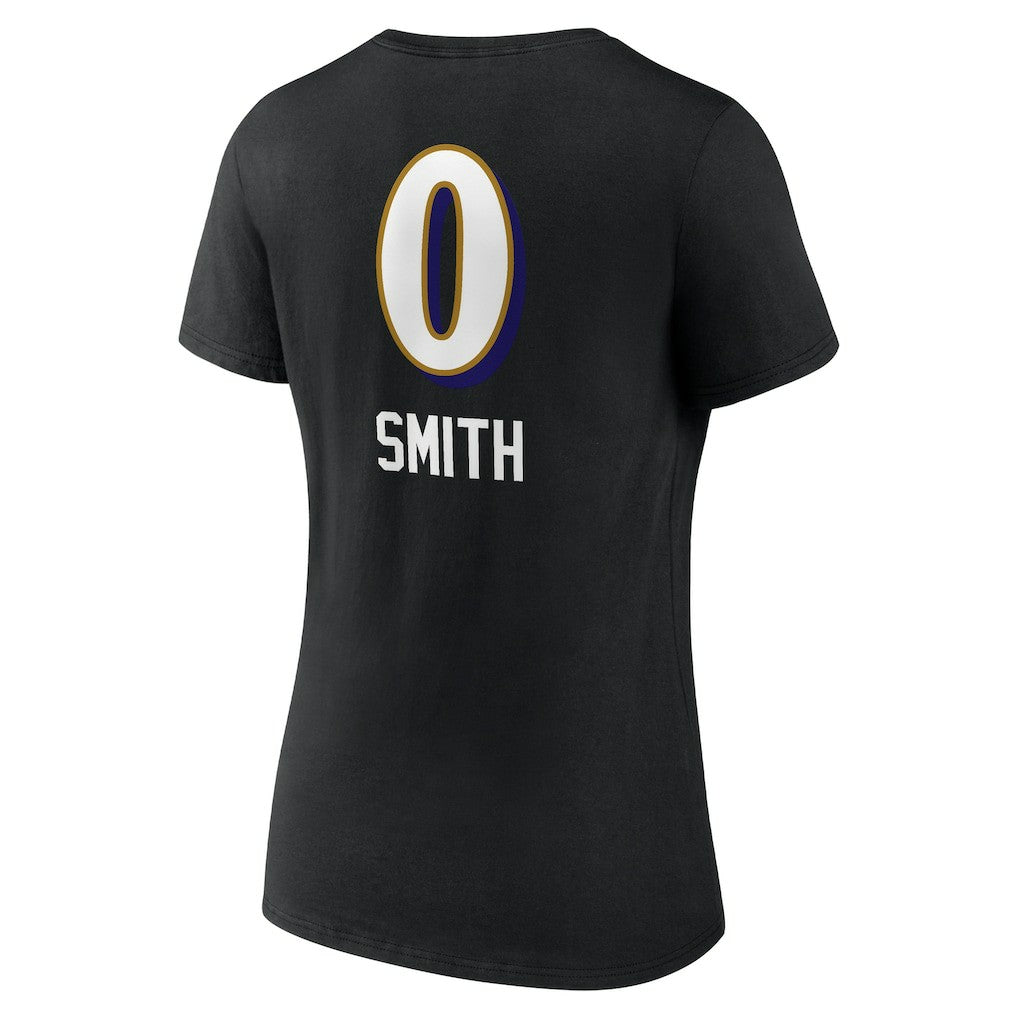 Roquan Smith  Women's Team Wordmark Player Name & Number V-Neck T-Shirt - Baltimore Ravens T-shirts