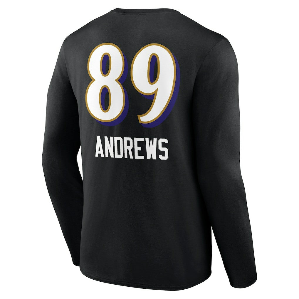 Mark Andrews  Team Wordmark Player Name & Number Long Sleeve T-Shirt - Baltimore Ravens T-shirts