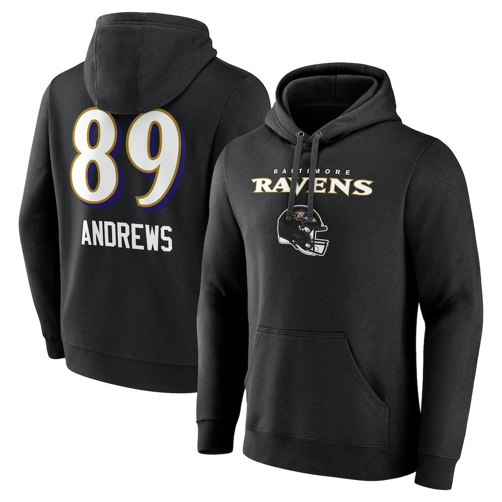 Mark Andrews  Team Wordmark Player Name & Number Pullover Hoodie - Baltimore Ravens Hoodies