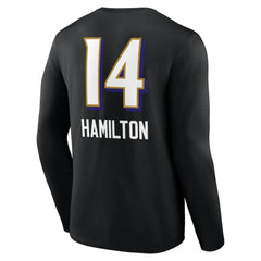 Kyle Hamilton  Team Wordmark Player Name & Number Long Sleeve T-Shirt - Baltimore Ravens T-shirts