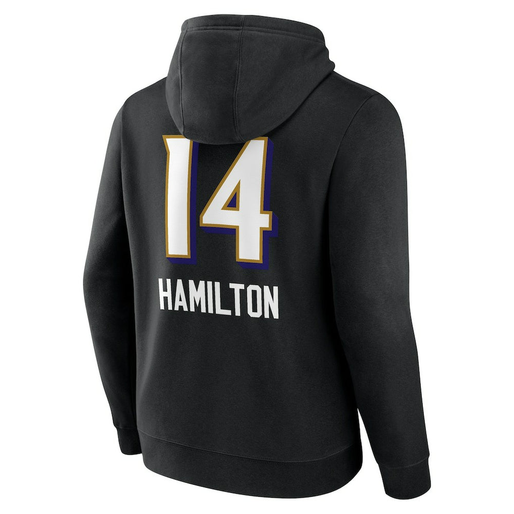 Kyle Hamilton  Team Wordmark Player Name & Number Pullover Hoodie - Baltimore Ravens Hoodies