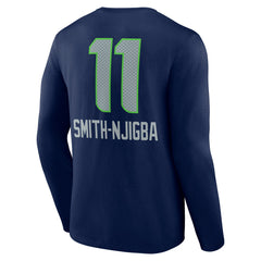Jaxon Smith-Njigba  Team Wordmark Player Name & Number Long Sleeve T-Shirt - Seattle Seahawks T-shirts