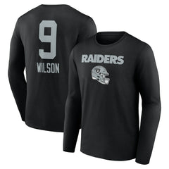 Tyree Wilson  Team Wordmark Player Name & Number Long Sleeve T-Shirt - Las Vegas Raiders T-shirts