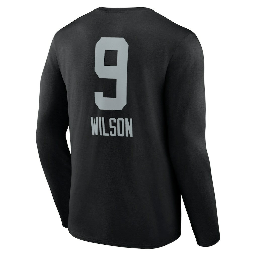 Tyree Wilson  Team Wordmark Player Name & Number Long Sleeve T-Shirt - Las Vegas Raiders T-shirts