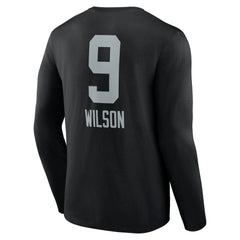 Tyree Wilson  Team Wordmark Player Name & Number Long Sleeve T-Shirt - Las Vegas Raiders T-shirts