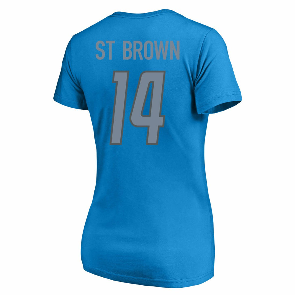 Amon-Ra St. Brown  Women's Plus Size Name & Number V-Neck T-Shirt - Detroit Lions T-shirts