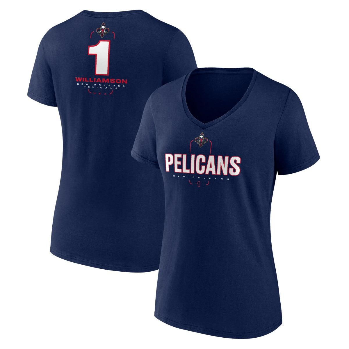 Zion Williamson New Orleans Pelicans Women's Behind The Back Name & Number V-Neck T-Shirt