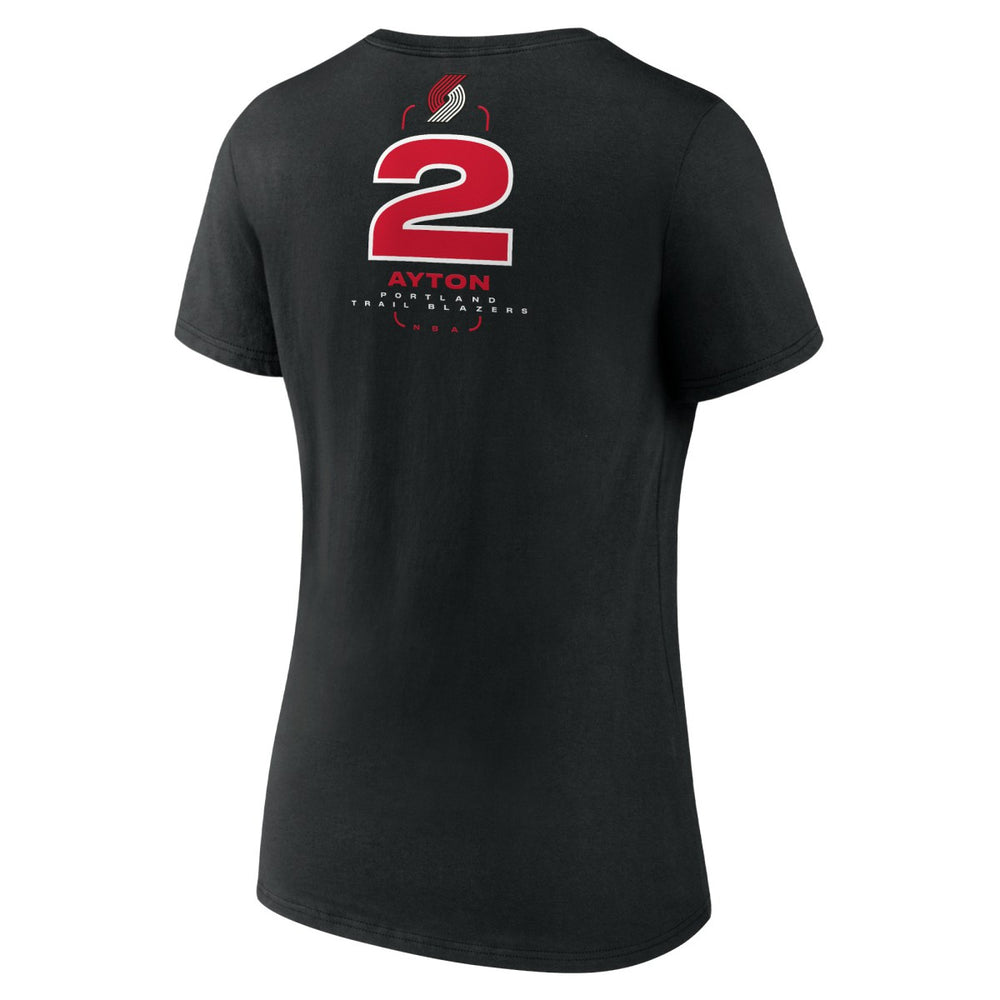 Deandre Ayton Portland Trail Blazers Women's Behind The Back Name & Number V-Neck T-Shirt