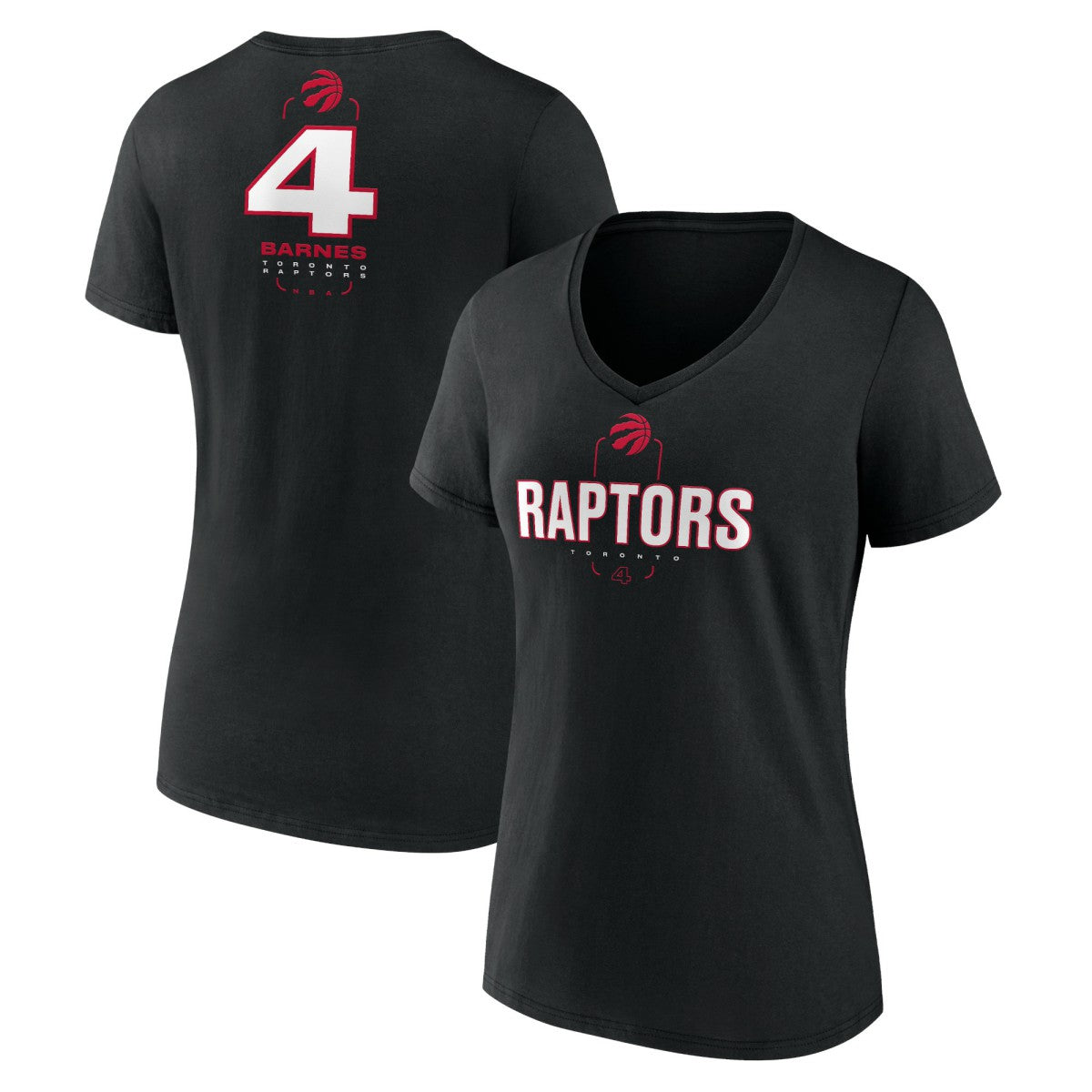 Scottie Barnes Toronto Raptors Women's Behind The Back Name & Number V-Neck T-Shirt