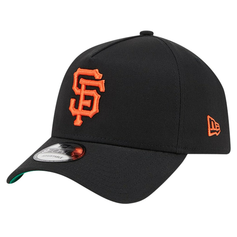 Black San Francisco Giants New Era Team Color A-Frame 9FORTY Adjustable Hat