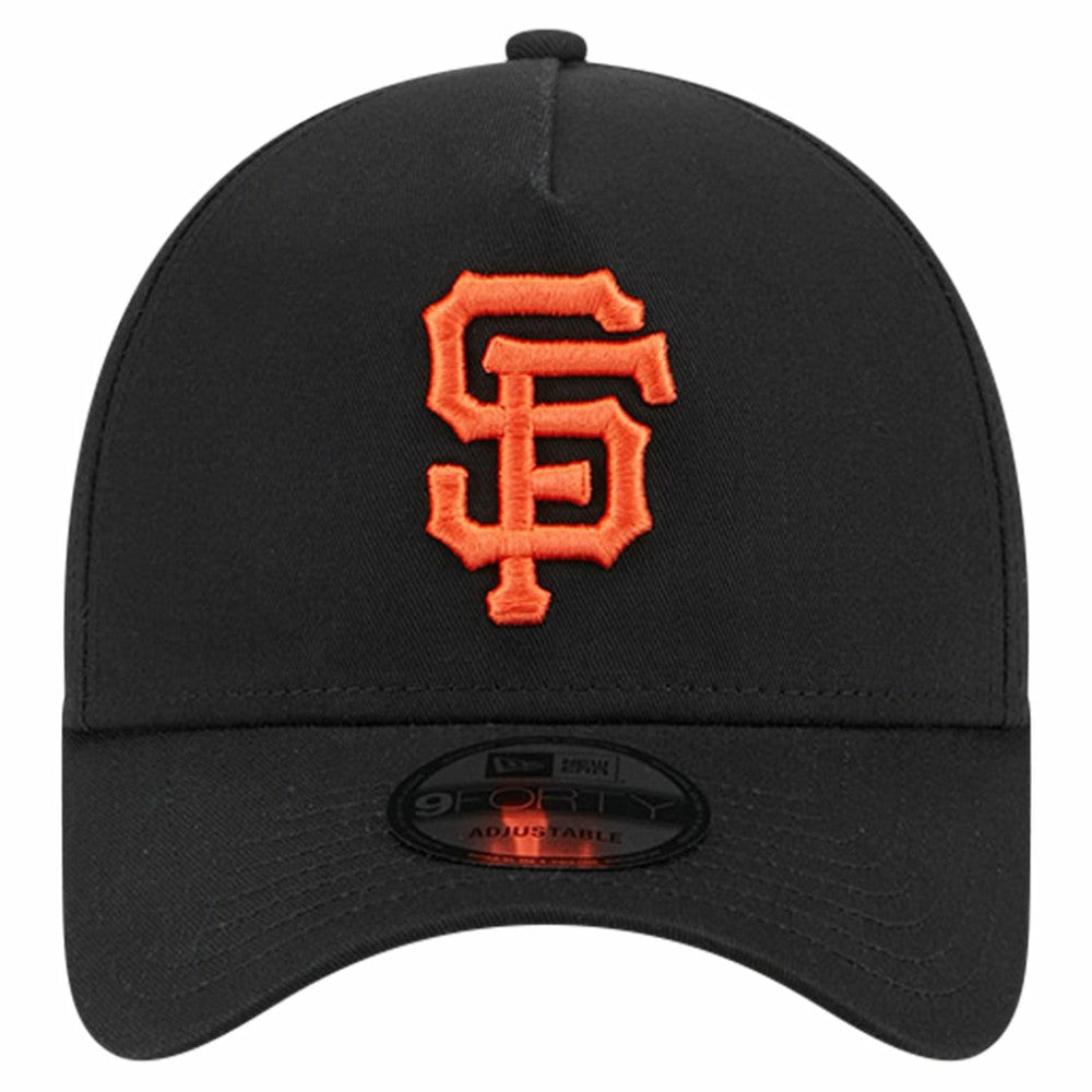 Black San Francisco Giants New Era Team Color A-Frame 9FORTY Adjustable Hat