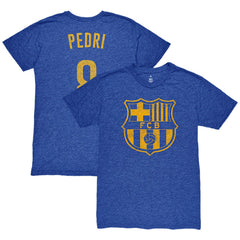 Pedri Barcelona 1863FC Player Name & Number Twisted Tri-Blend Slub T-Shirt