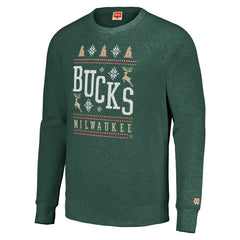 Milwaukee Bucks Homage Unisex Holiday Raglan Pullover Sweatshirt