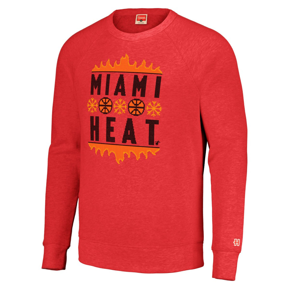 Miami Heat Homage Unisex Holiday Raglan Pullover Sweatshirt