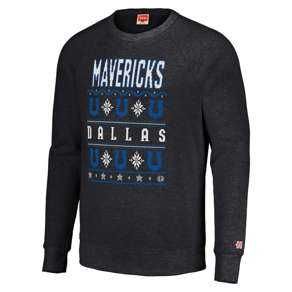 Dallas Mavericks Homage Unisex Holiday Raglan Pullover Sweatshirt sale