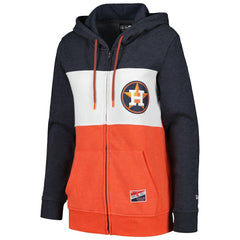Navy Houston Astros New Era Women's Color Block Full-Zip Hoodie Jacket