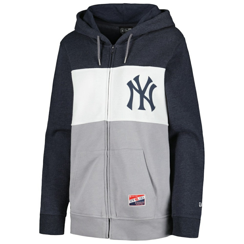 Navy New York Yankees New Era Women's Color Block Full-Zip Hoodie Jacket
