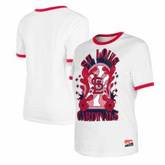 White St. Louis Cardinals New Era Women's Oversized Ringer T-Shirt