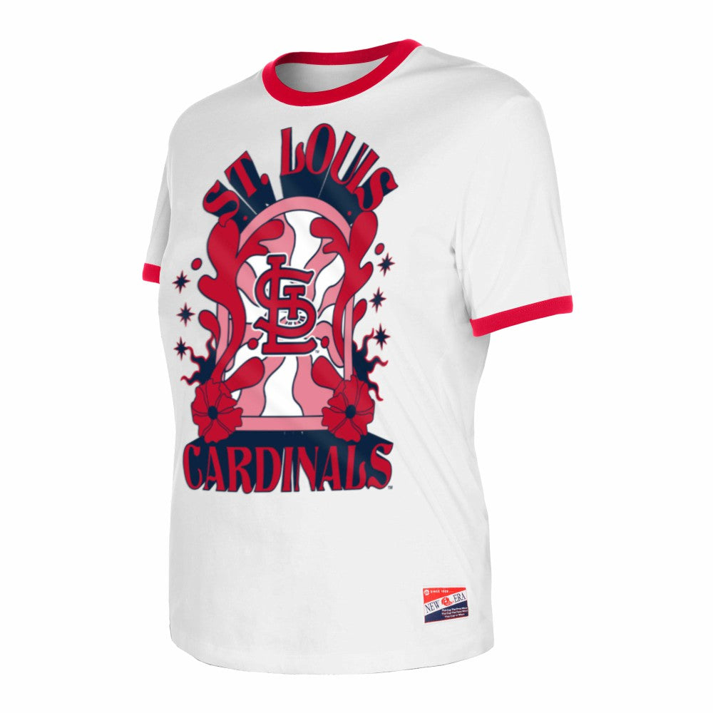 White St. Louis Cardinals New Era Women's Oversized Ringer T-Shirt
