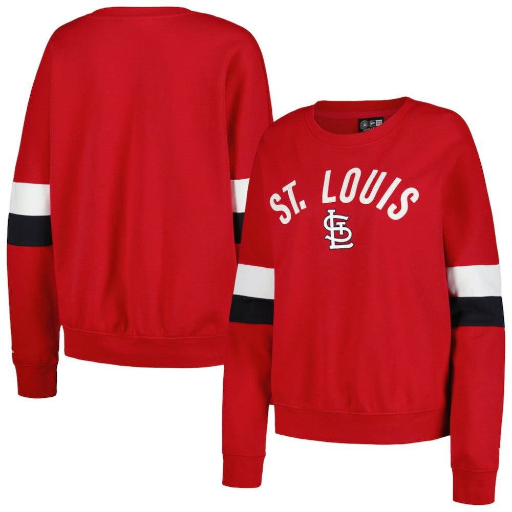 Red St. Louis Cardinals New Era Women's Game Day Crew Pullover Sweatshirt