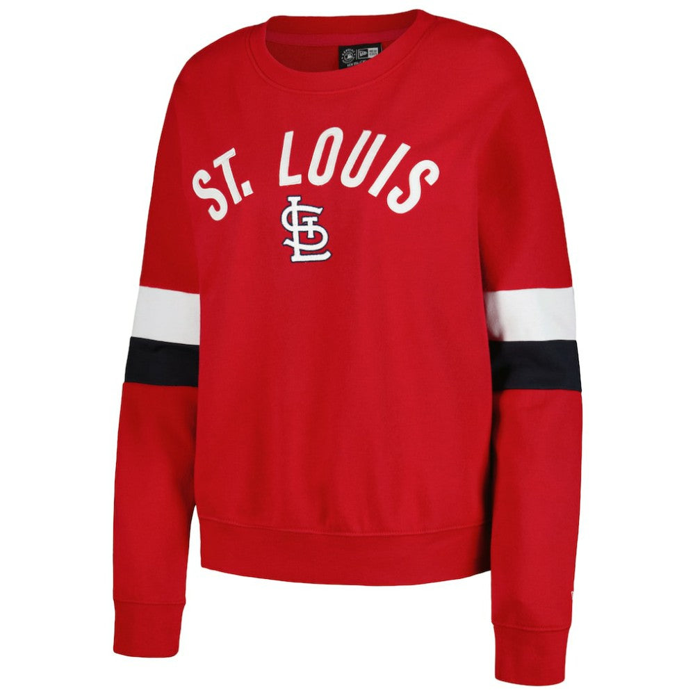 Red St. Louis Cardinals New Era Women's Game Day Crew Pullover Sweatshirt