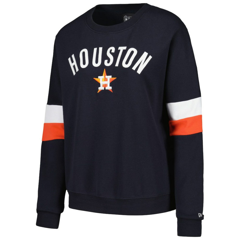 Navy Houston Astros New Era Women's Game Day Crew Pullover Sweatshirt