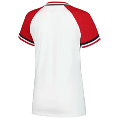 White St. Louis Cardinals New Era Women's Jersey Double Binding Raglan V-Neck T-Shirt