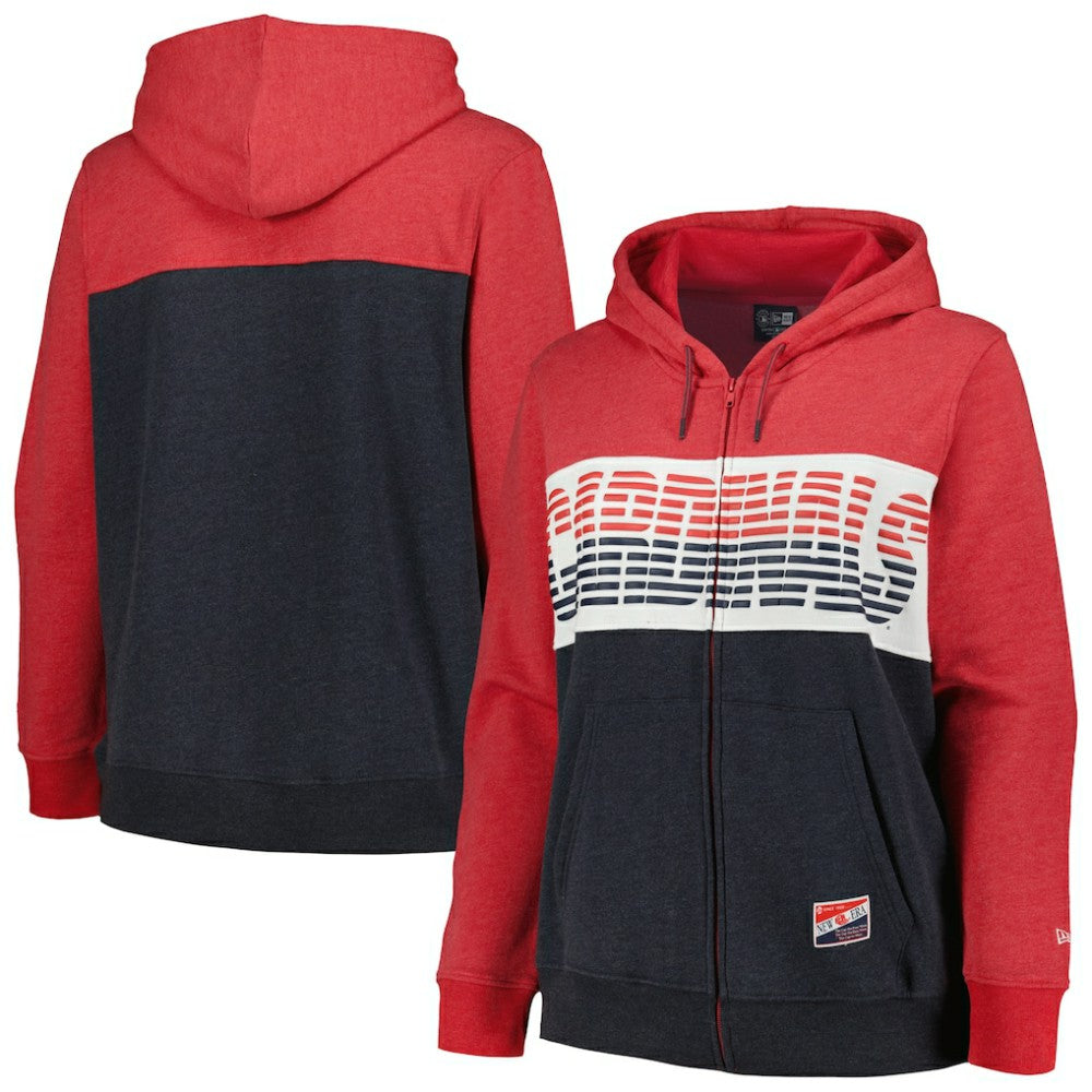 Red St. Louis Cardinals New Era Women's Plus Size Color Block Full-Zip Hoodie