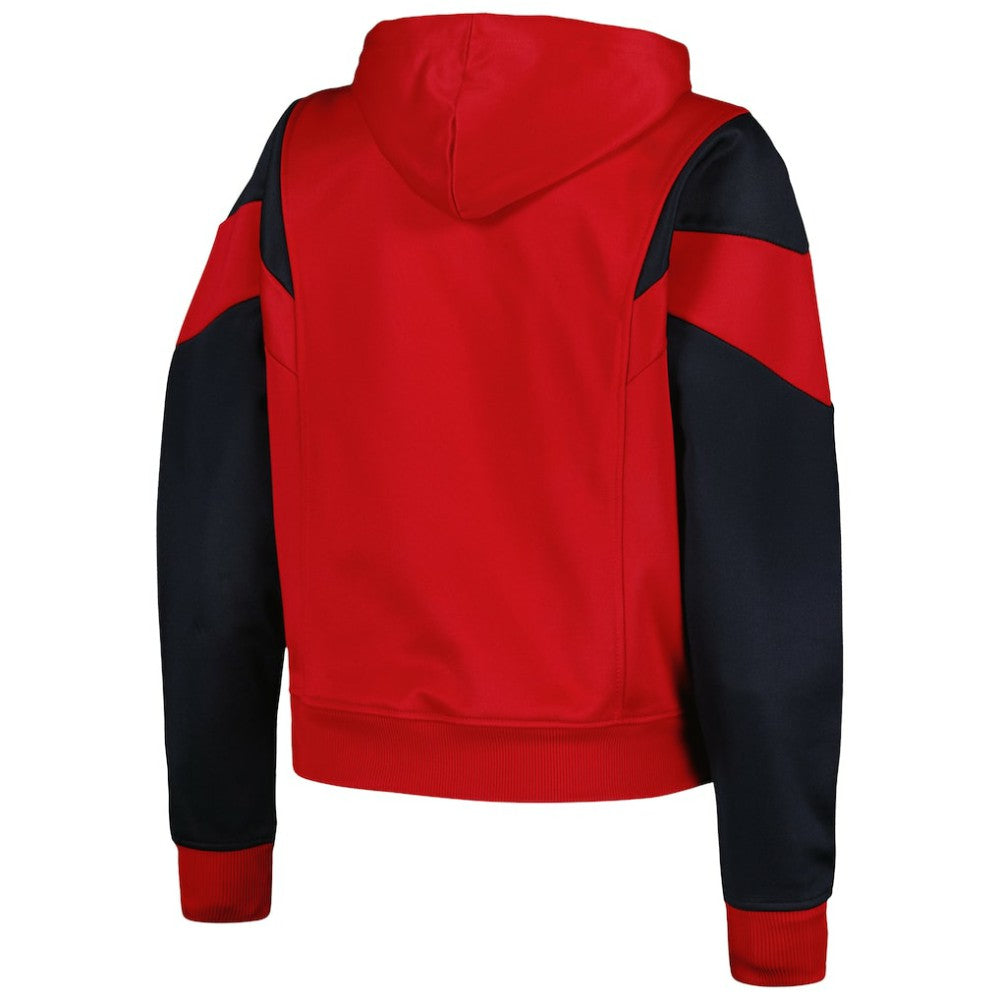 Red St. Louis Cardinals New Era Women's Color Block Fleece Quarter-Zip Hoodie