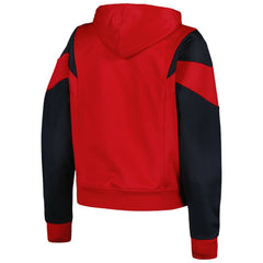 Red St. Louis Cardinals New Era Women's Color Block Fleece Quarter-Zip Hoodie