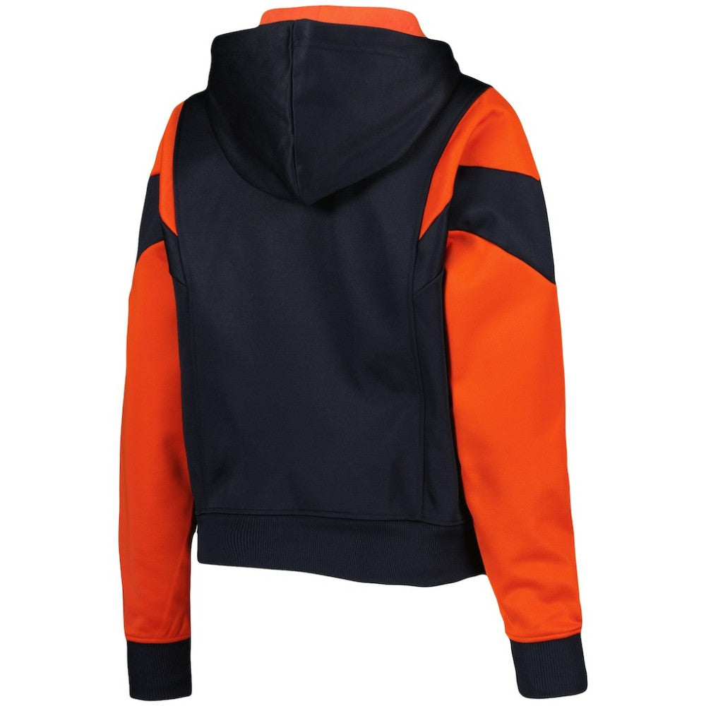 Navy Houston Astros New Era Women's Color Block Fleece Quarter-Zip Hoodie