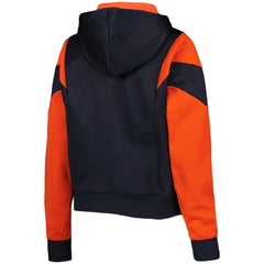 Navy Houston Astros New Era Women's Color Block Fleece Quarter-Zip Hoodie