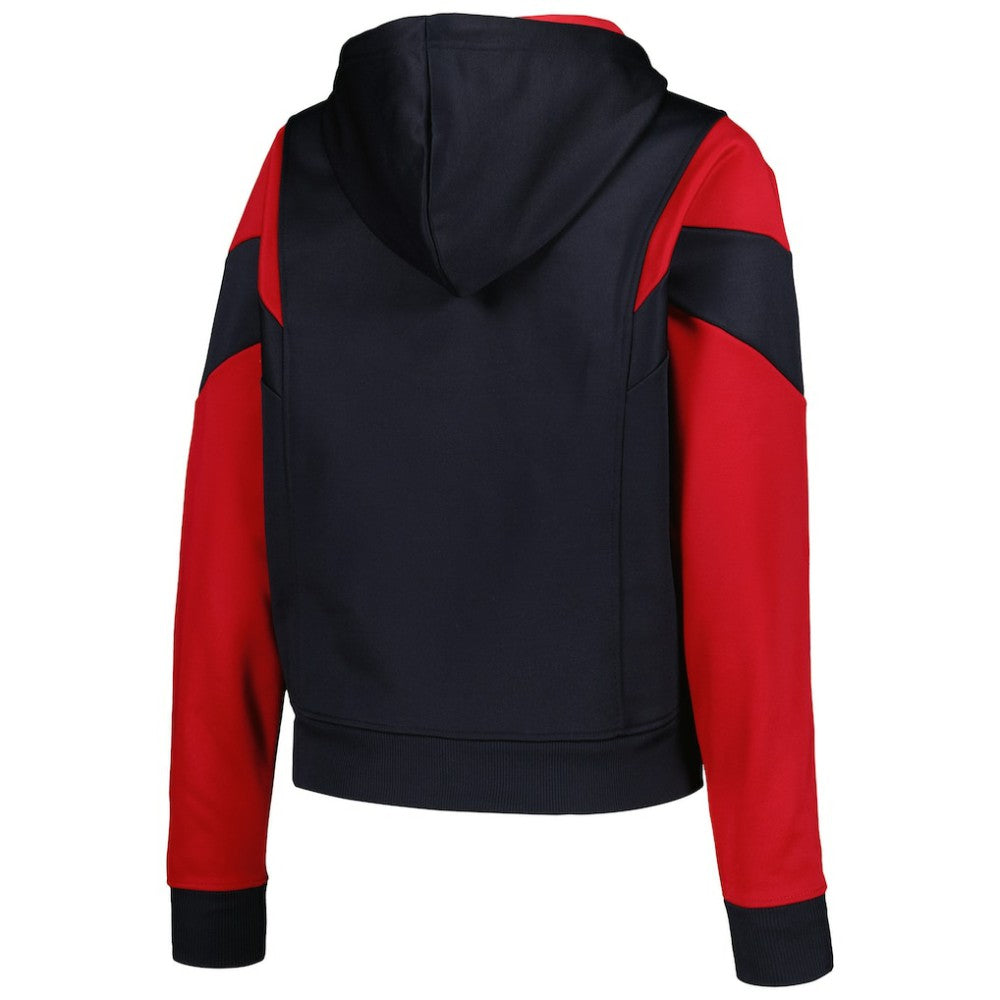 Navy Boston Red Sox New Era Women's Color Block Fleece Quarter-Zip Hoodie