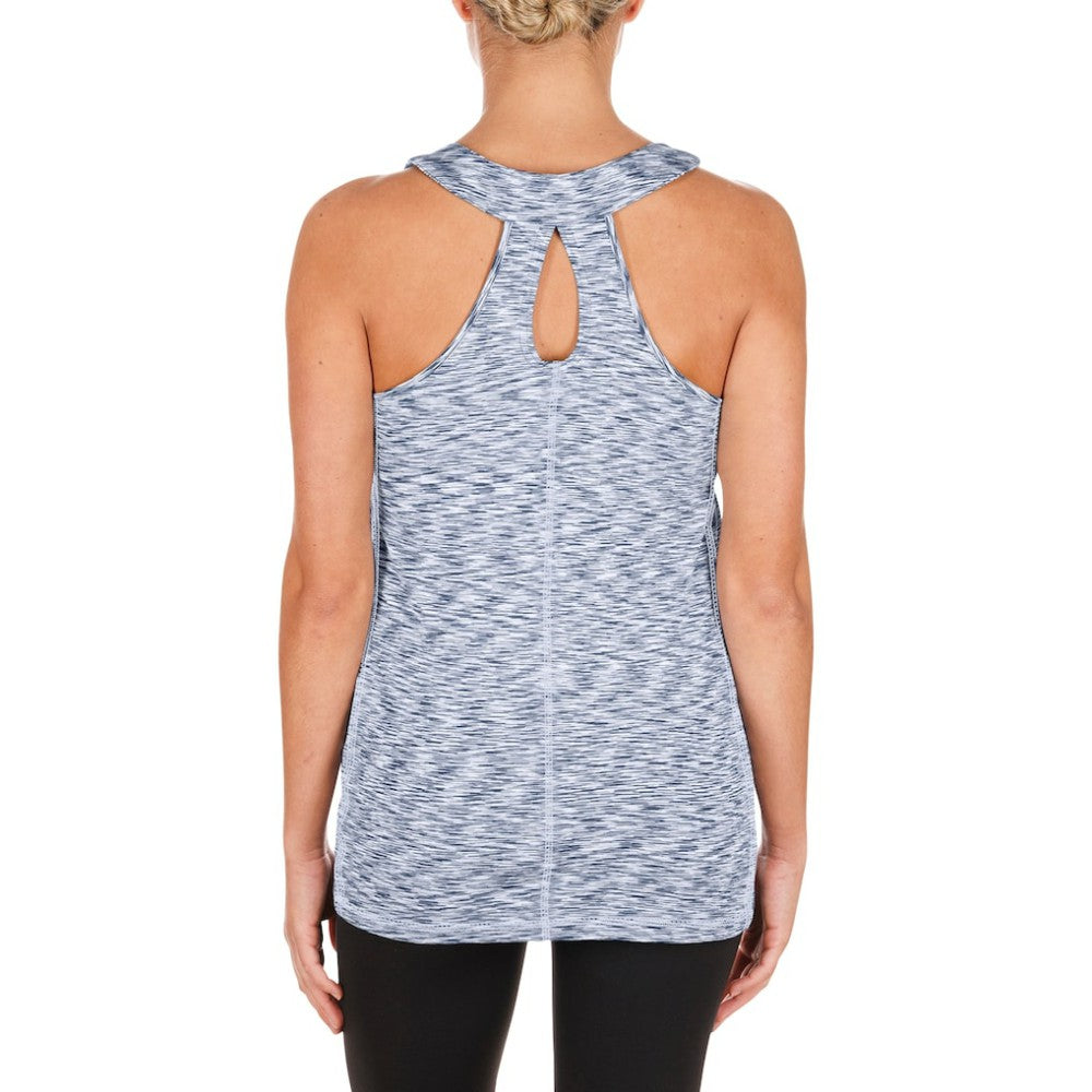 Navy Houston Astros New Era Women's Space Dye Keyhole Back Tank Top