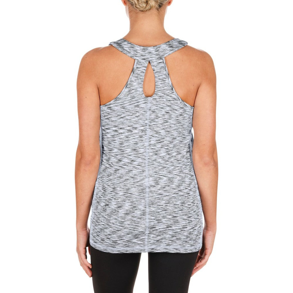 Black Chicago White Sox New Era Women's Space Dye Keyhole Back Tank Top