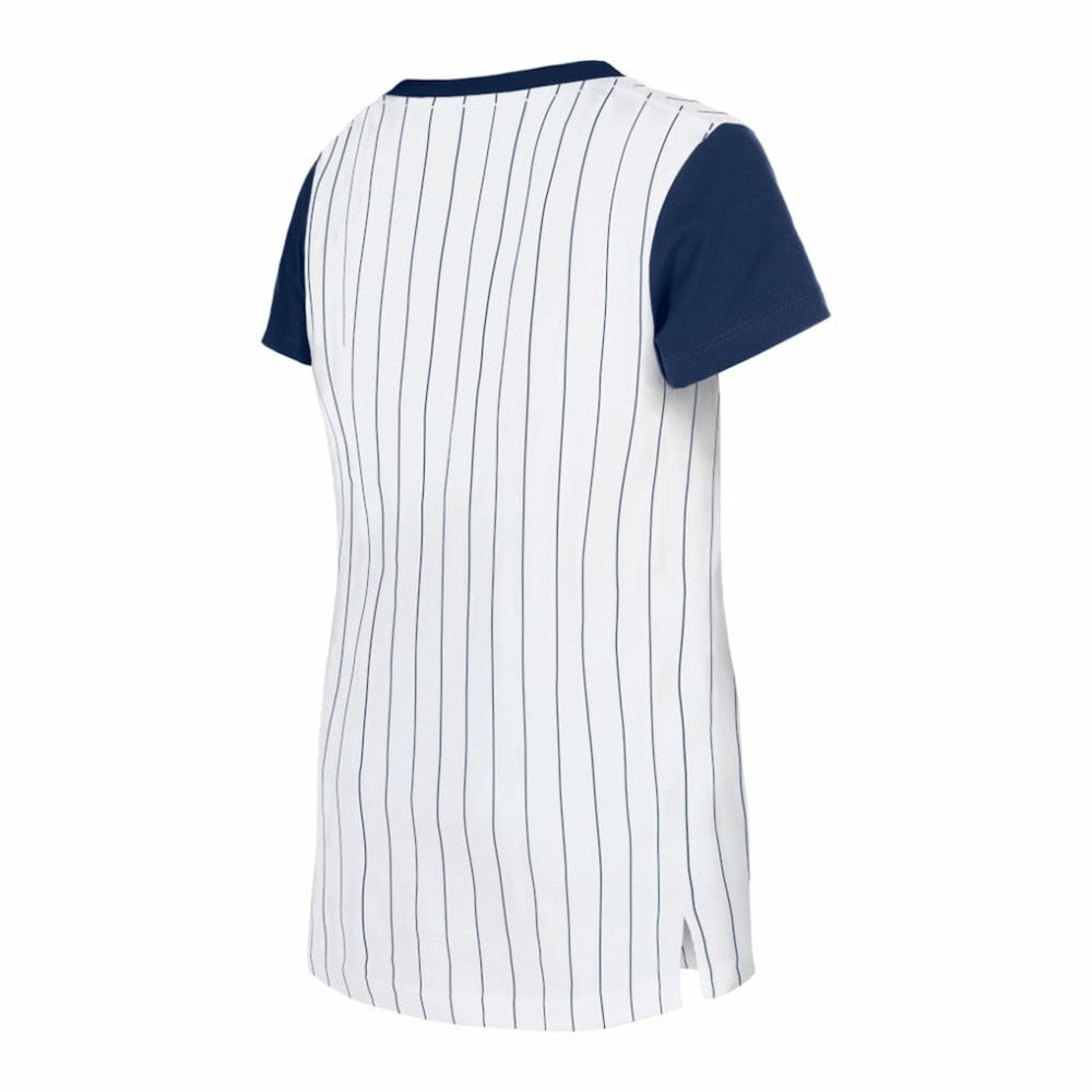 White Atlanta Braves New Era Girls Youth Pinstripe T-Shirt