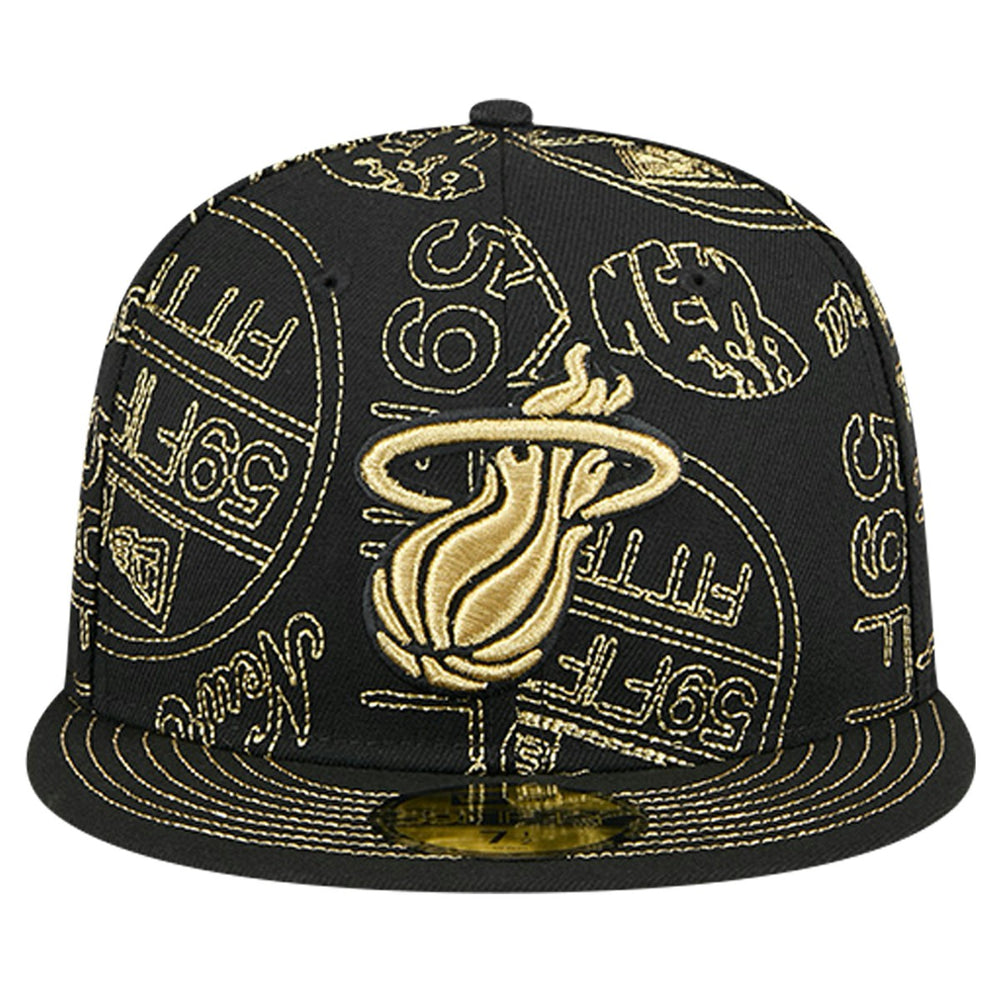New Era Miami Heat 59FIFTY Day Allover Print Stencil Fitted Hat