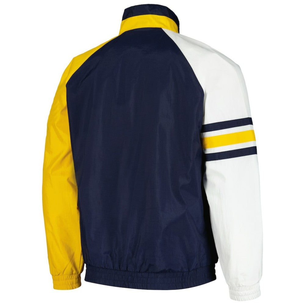 Navy/Gold Milwaukee Brewers Starter Elite Raglan Half-Zip Jacket