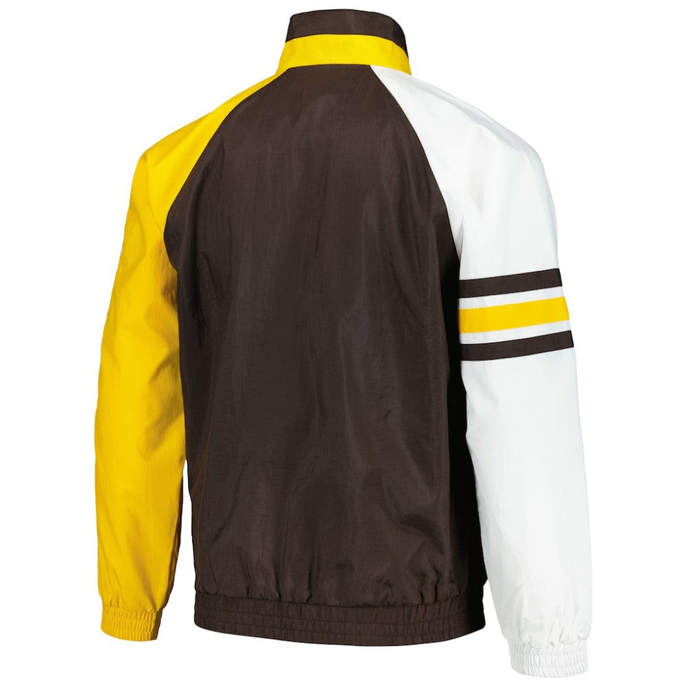 Brown/Gold San Diego Padres Starter Elite Raglan Half-Zip Jacket