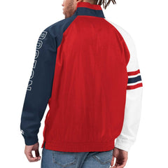 Red/Navy Boston Red Sox Starter Elite Raglan Half-Zip Jacket