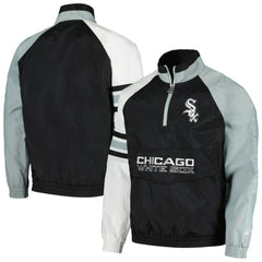 Black/White Chicago White Sox Starter Elite Raglan Half-Zip Jacket