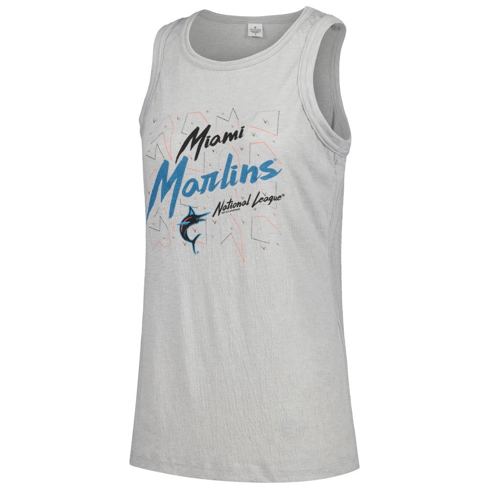 Gray Miami Marlins Soft as a Grape Women's Gauze High Neck Tank Top