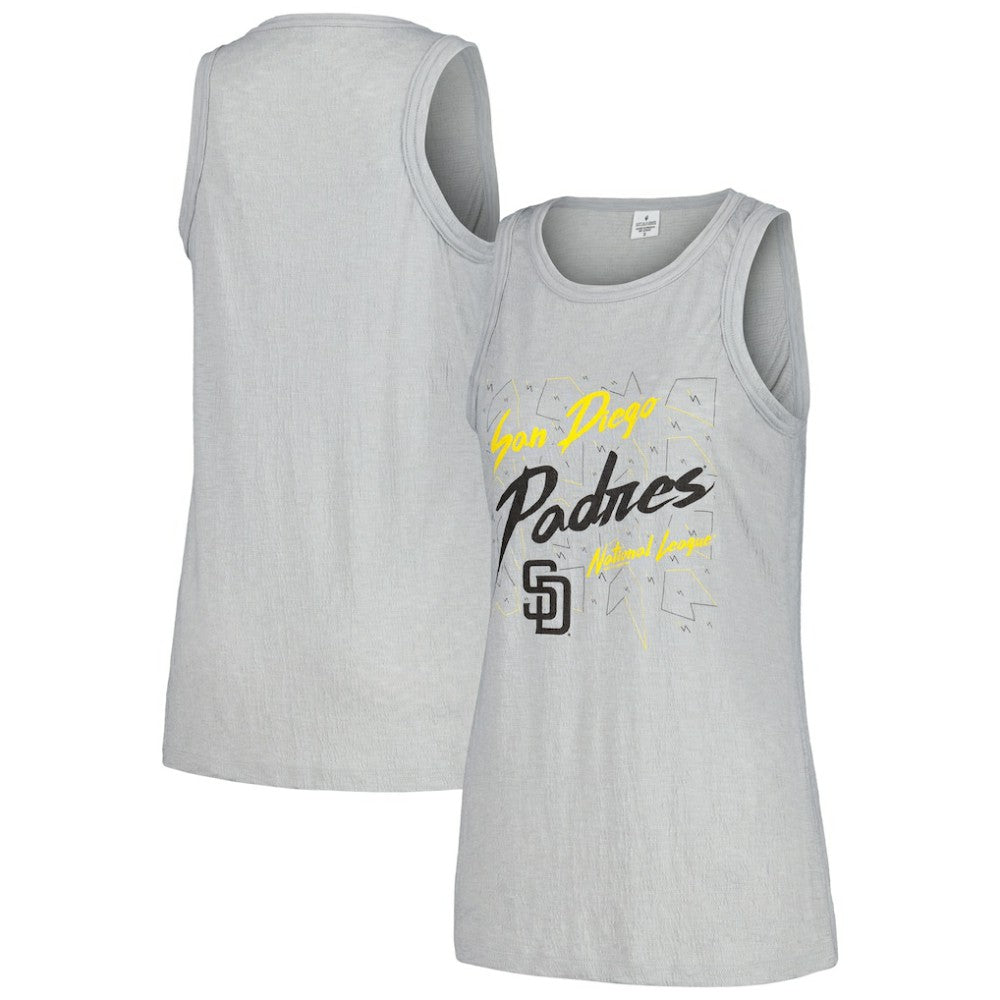Gray San Diego Padres Soft as a Grape Women's Gauze High Neck Tank Top