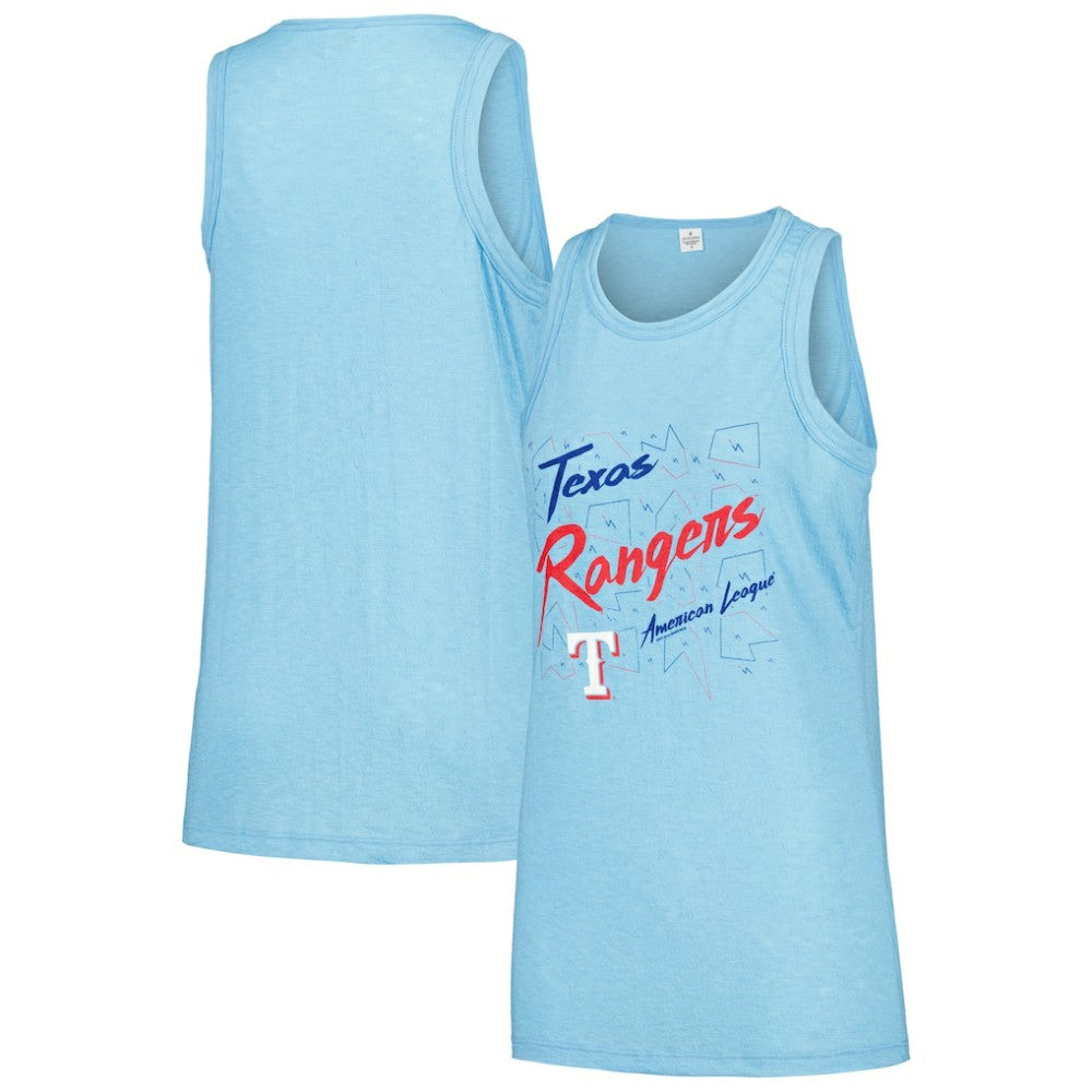 Light Blue Texas Rangers Soft as a Grape Women's Gauze High Neck Tank Top
