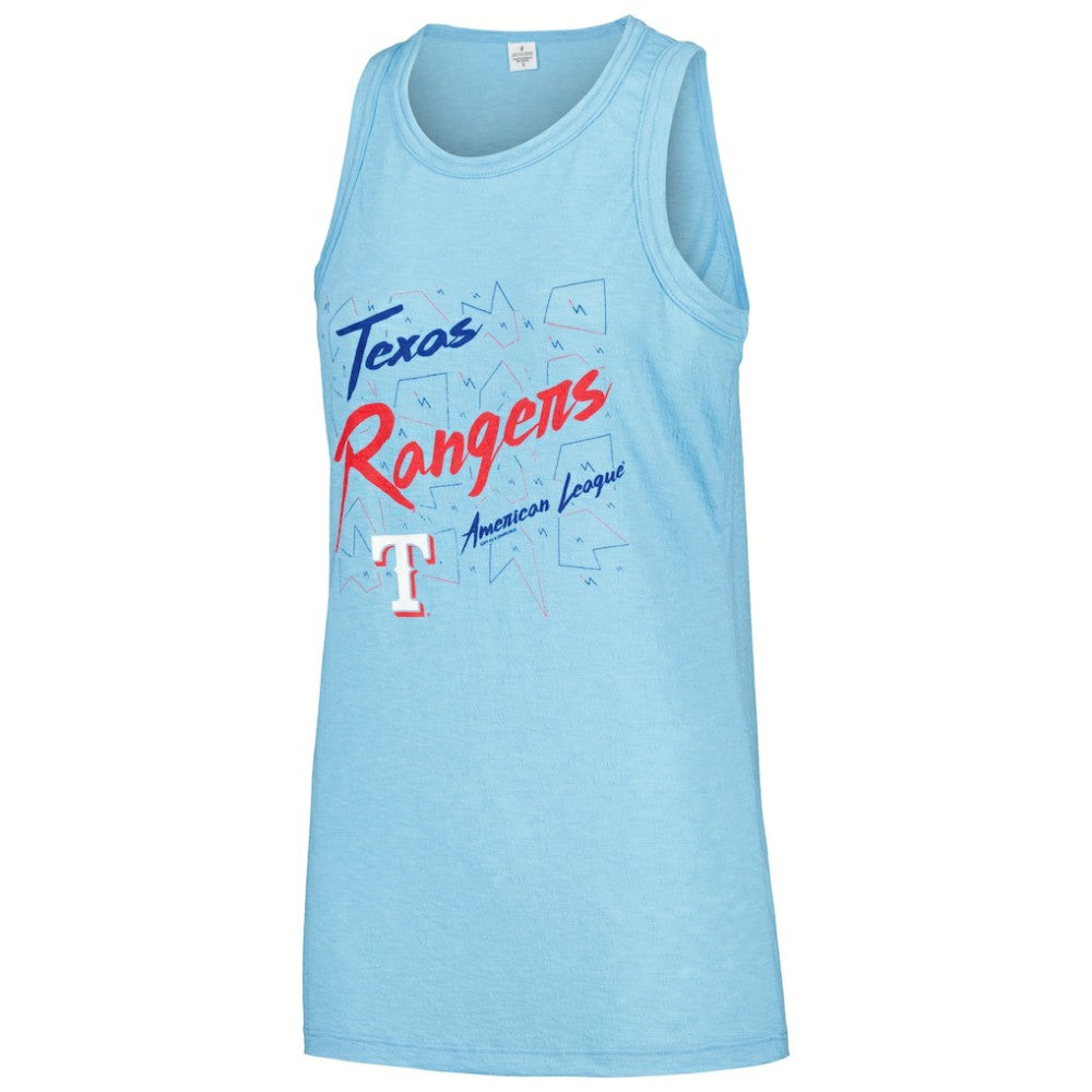 Light Blue Texas Rangers Soft as a Grape Women's Gauze High Neck Tank Top