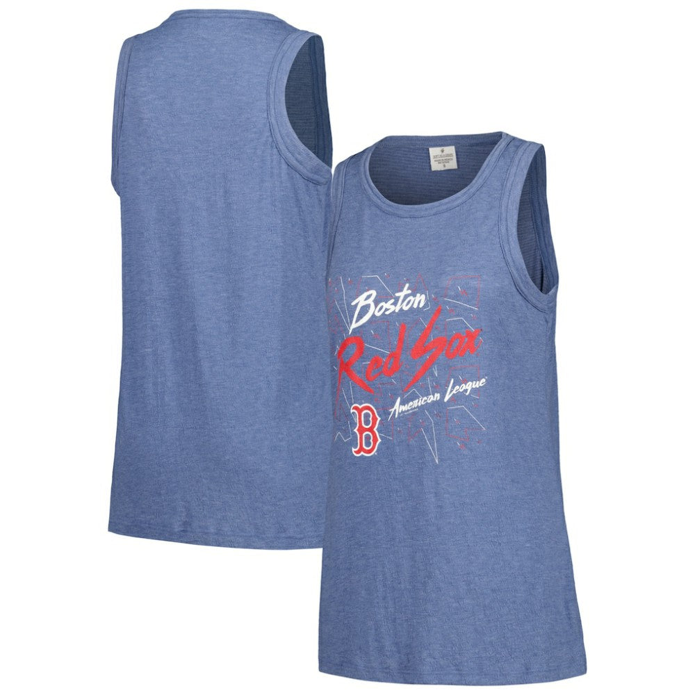 Navy Boston Red Sox Soft as a Grape Women's Gauze High Neck Tank Top
