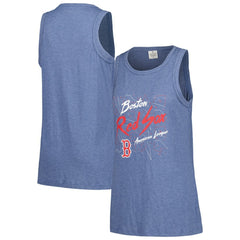 Navy Boston Red Sox Soft as a Grape Women's Gauze High Neck Tank Top