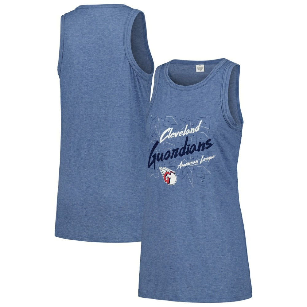 Navy Cleveland Guardians Soft as a Grape Women's Gauze High Neck Tank Top